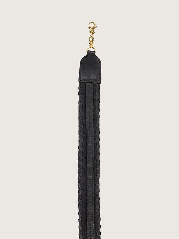 Decorative Strap - Black Wool Felt & Black Texas