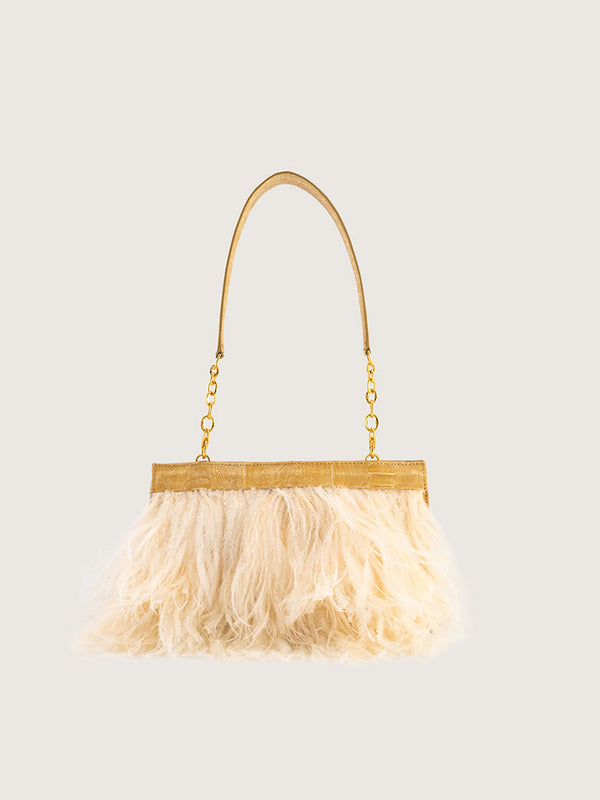 Nambi Feather Clutch - Oryx Stone Wash