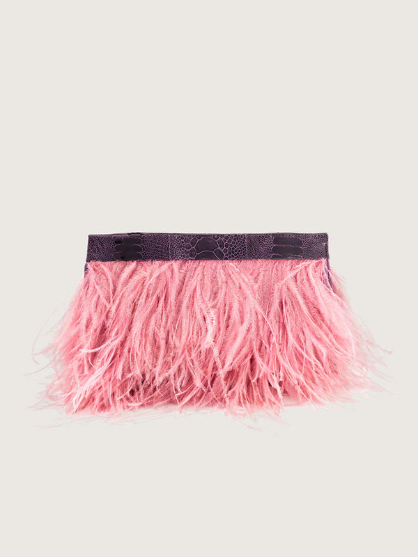 Nambi Feather Clutch - African Violet