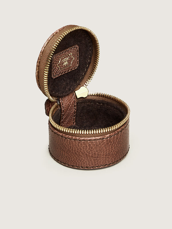 Pill Box Small - Mid Brown