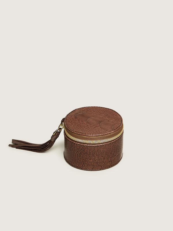 Pill Box Small - Mid Brown