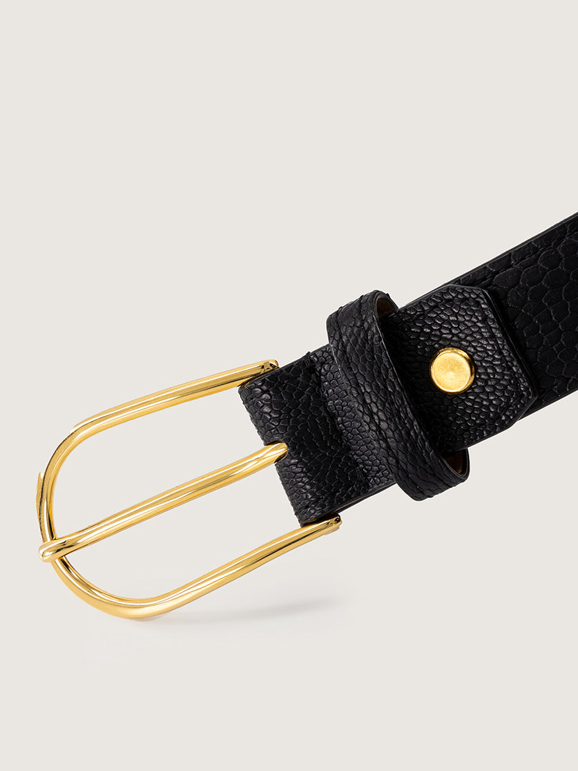 black ostrich belt