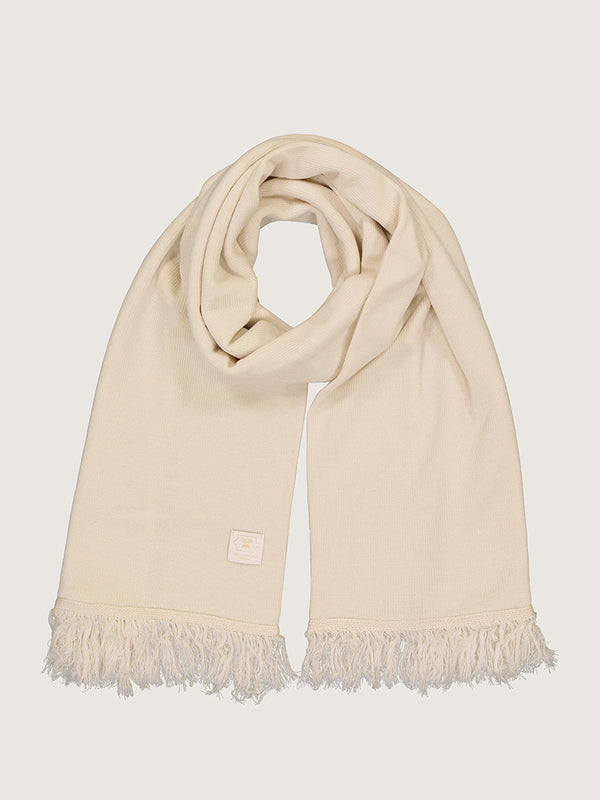 Okapi Fringed Scarf – Ecru, 100% Merino Wool