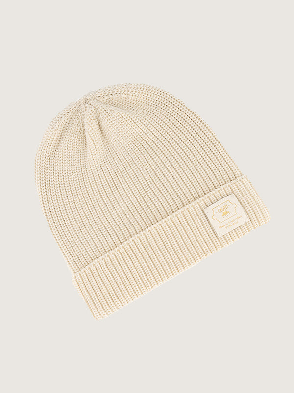 Okapi Beanie – Ecru, 100% Merino Wool