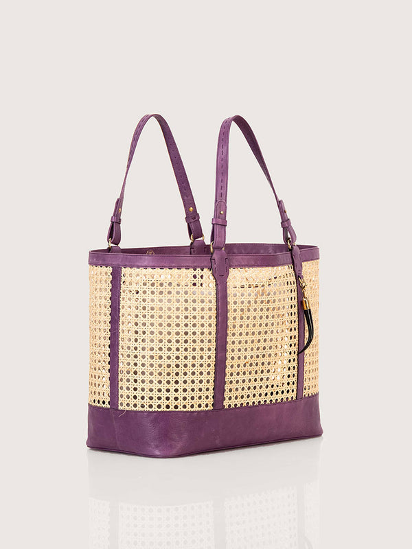 RATTAN BAG LARGE BB PLAIN AFRICAN VIOLET