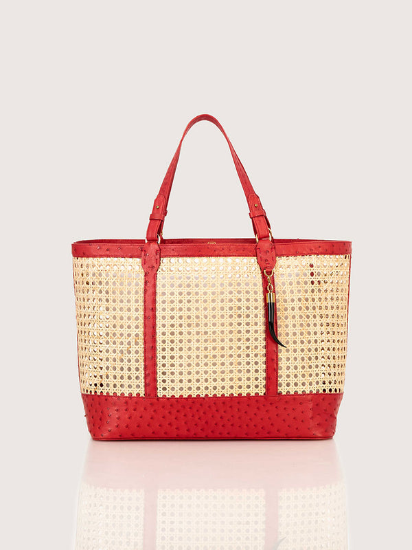 RATTAN BAG LARGE FQ FLAME RED