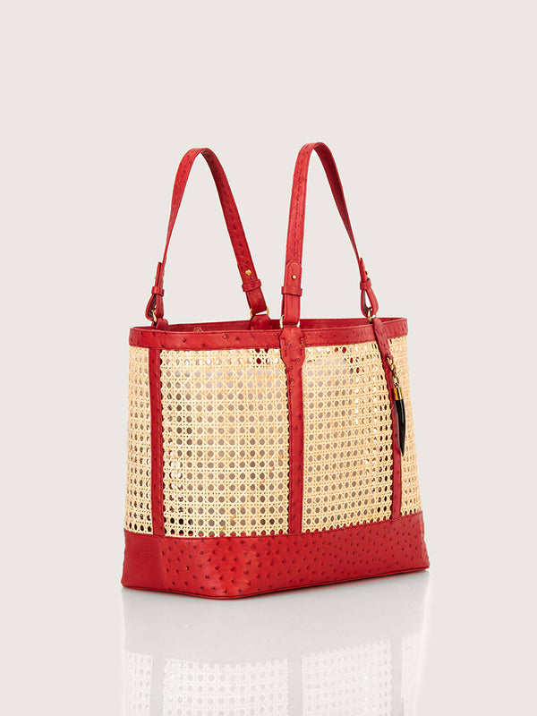 RATTAN BAG LARGE FQ FLAME RED