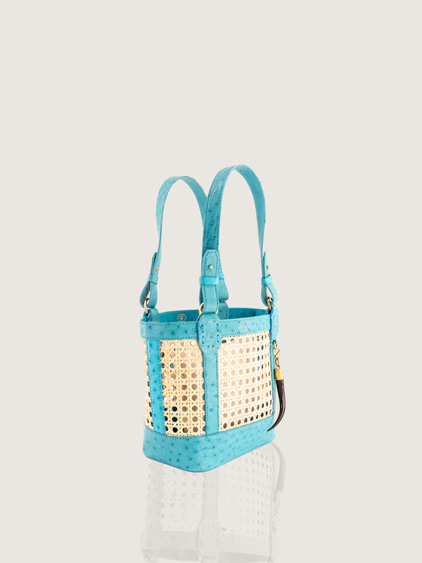 Rattan Bag Small Crystal Blue