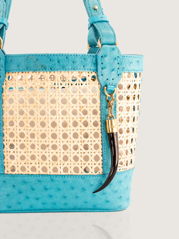 Rattan Bag Small Crystal Blue