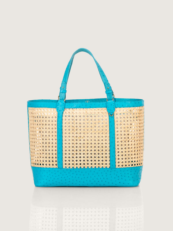 Rattan Bag Large FQ Crystal Blue