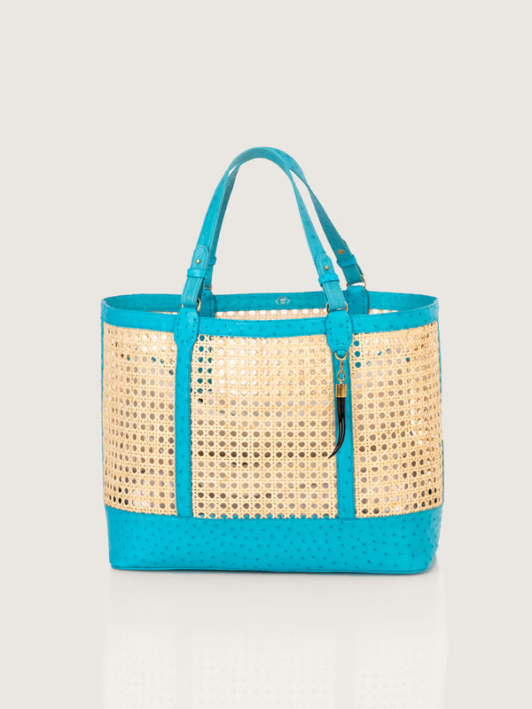 Rattan Bag Large FQ Crystal Blue
