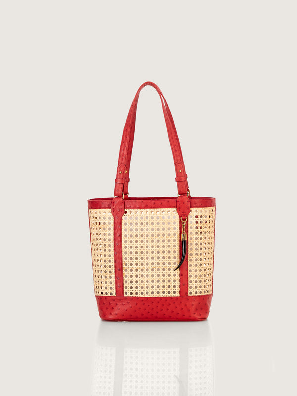 Rattan Bag Med FQ Flame Red