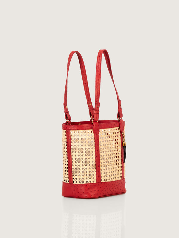 Rattan Bag Med FQ Flame Red