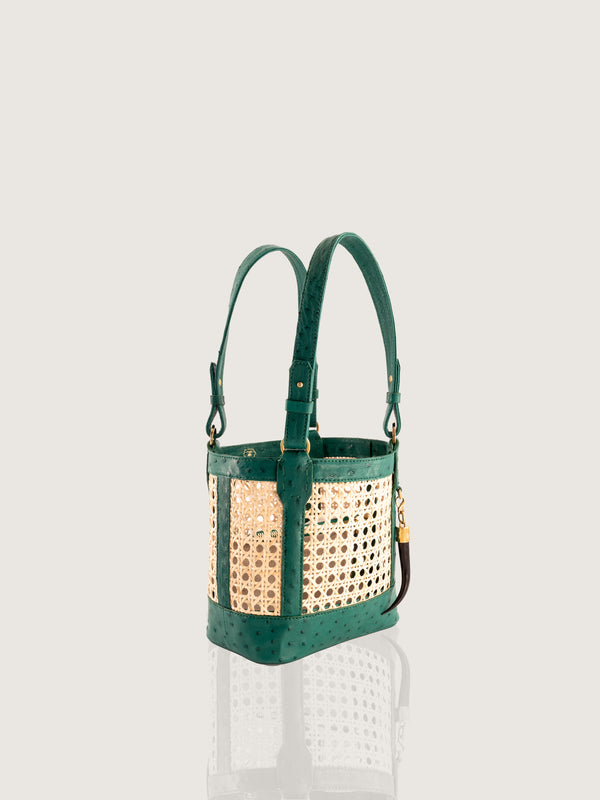 RATTAN BAG SMALL FQ BRILLIANT GREEN