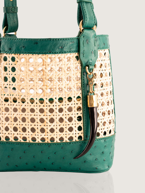 RATTAN BAG SMALL FQ BRILLIANT GREEN