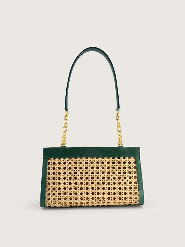 Nambi Rattan Clutch - Bovine Brilliant Green