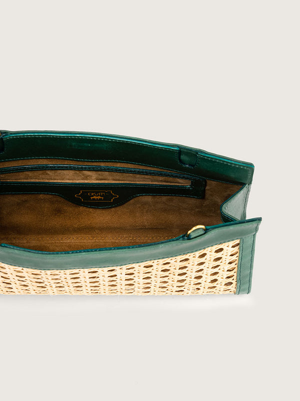 Nambi Rattan Clutch - Bovine Brilliant Green