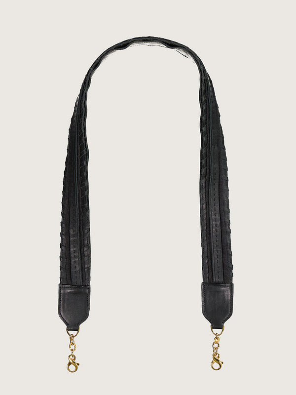 Decorative Strap - Black Wool Felt & Black Texas