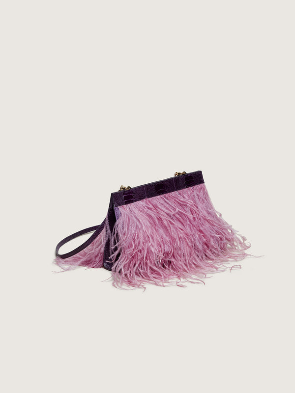 Nambi Feather Clutch African Violet