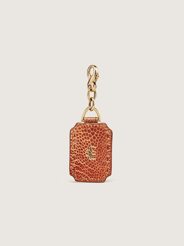 Keyring - Burnt Amber Ostrich Shin