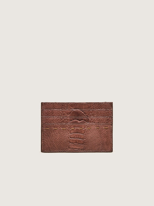 Card Holder - Ostrich Shin Mid Brown