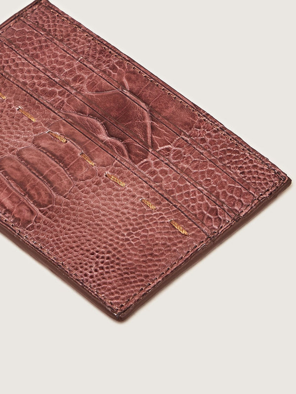 Card Holder - Ostrich Shin Mid Brown