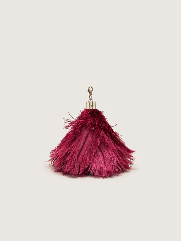 Ostrich Feather Charm - Bordeaux