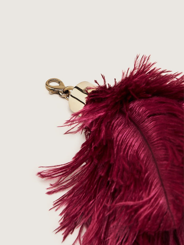 Ostrich Feather Charm - Bordeaux