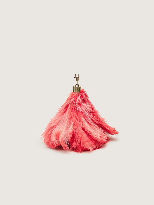 Ostrich Feather Charm - Coral