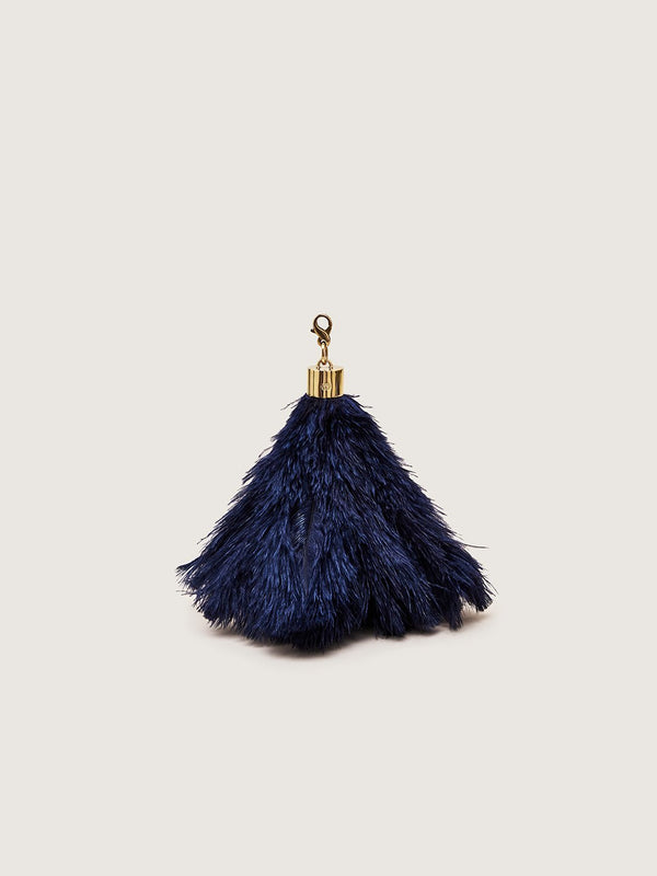 Ostrich Feather Charm - Navy
