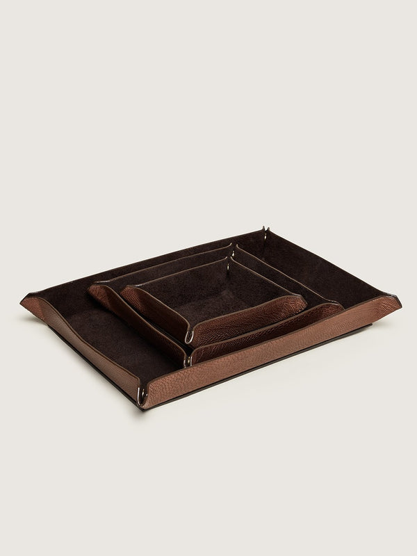 Valet Tray Set - Mid Brown