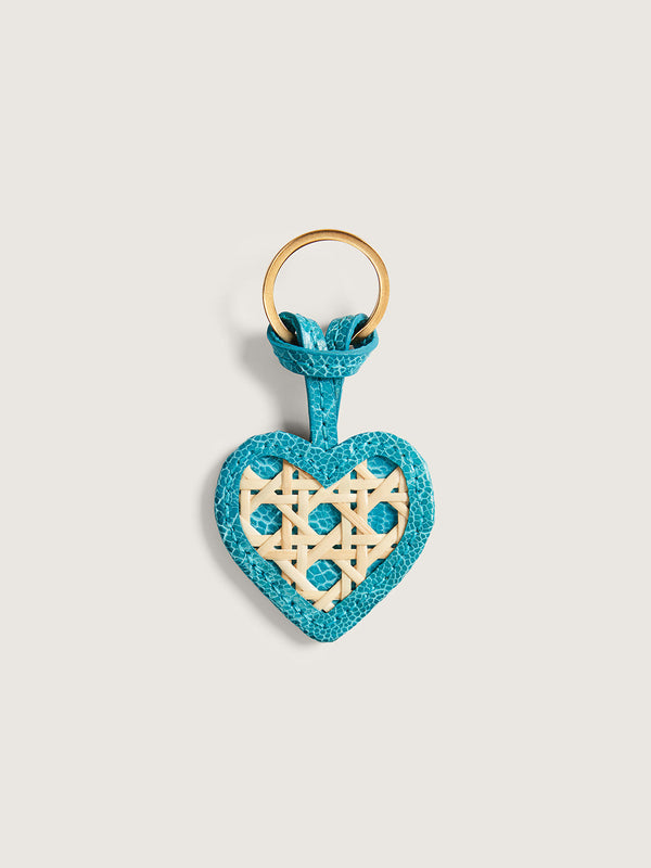 Rattan Keyring - Crystal Blue