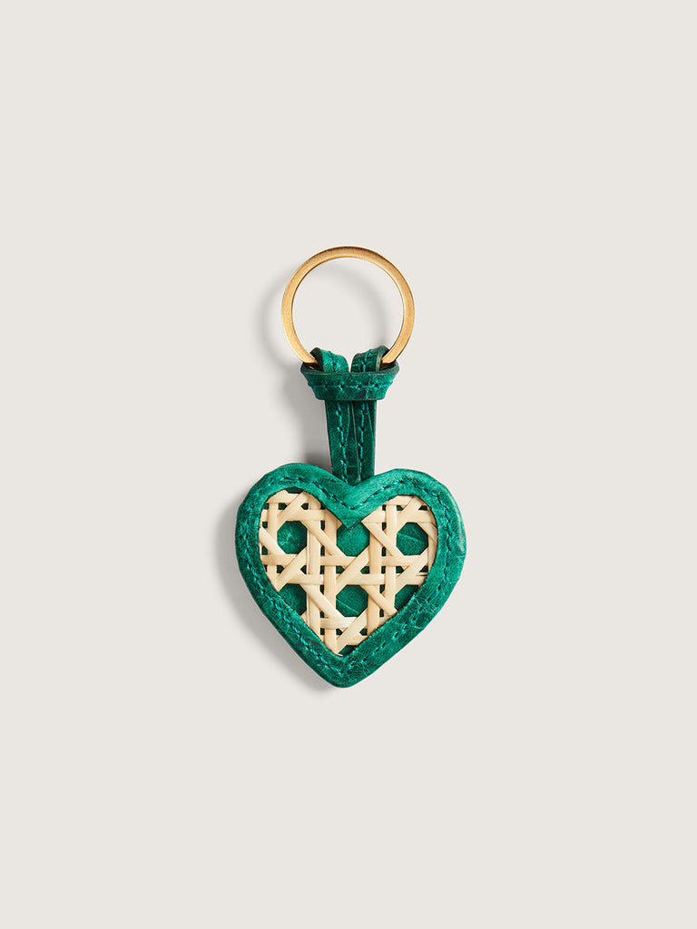 Okapi Key Ring Rattan Keyring - Brilliant Green Zebra – OKAPI