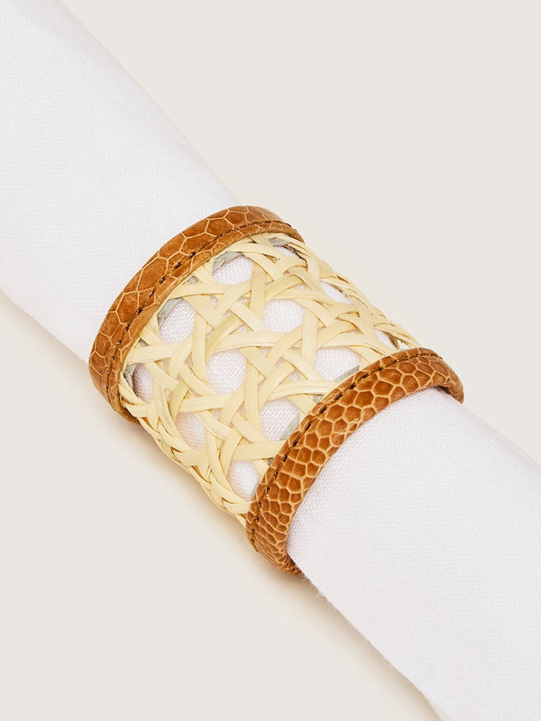 Rattan Serviette Rings Set of 4 - Amber